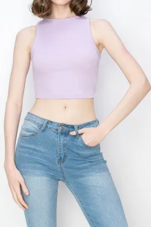 High Neck Cropped Tank Top – Soft and Stretchy Casual Fit ZBRC227C76 $4Each