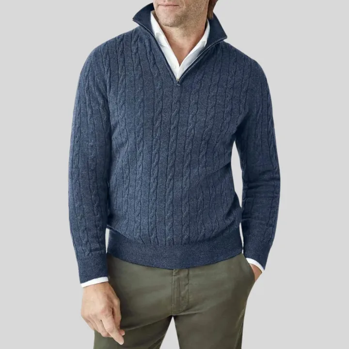High-quality cashmere men's zipped sweatshirt