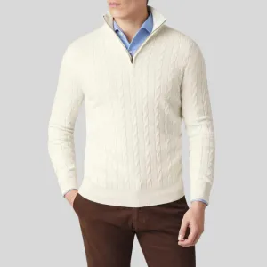 High-quality cashmere men's zipped sweatshirt