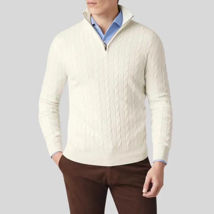 High-quality cashmere men's zipped sweatshirt