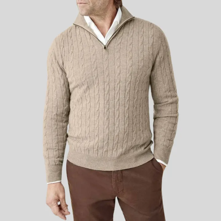 High-quality cashmere men's zipped sweatshirt