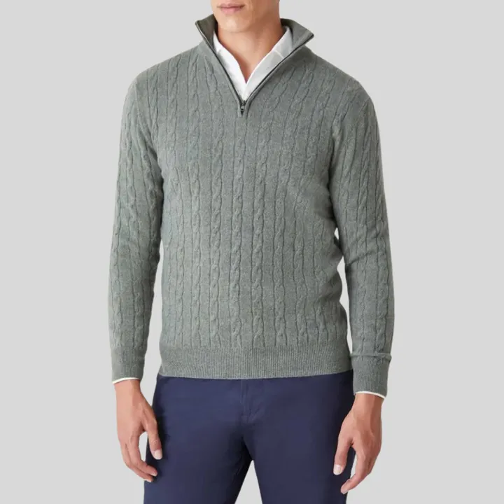 High-quality cashmere men's zipped sweatshirt