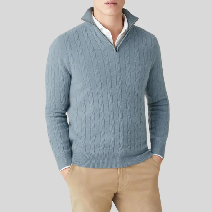 High-quality cashmere men's zipped sweatshirt