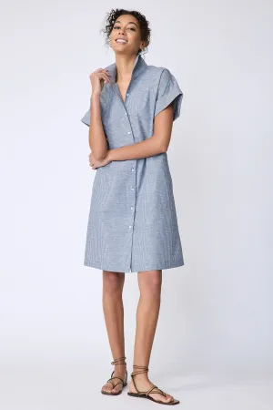 Holly Kimono Dress - Dark Indigo Stripe