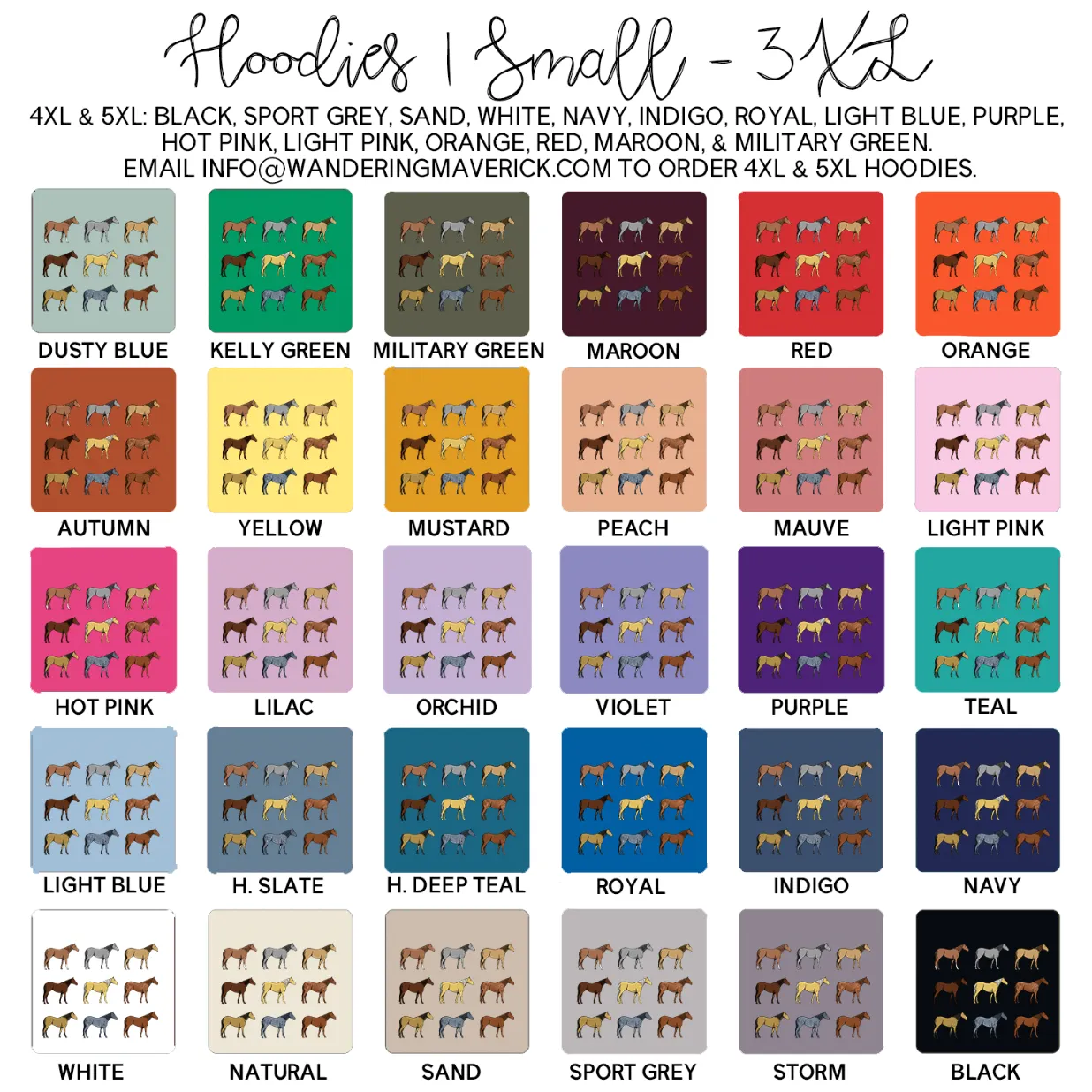 Horse Colors Hoodie (S-3XL) Unisex - Multiple Colors! (Copy)
