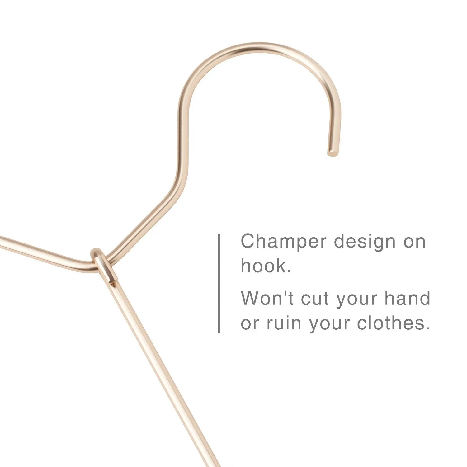 HOUSE DAY Aluminum Alloy Hangers Metal Hangers Non Slip Cloth Hanger Stainless Steel Strong Metal Wire Hangers Clothes Hangers 12 Pack 16.5 Inch,Standard Hangers 6 Silver/6 Light Gold (Mixed Color)