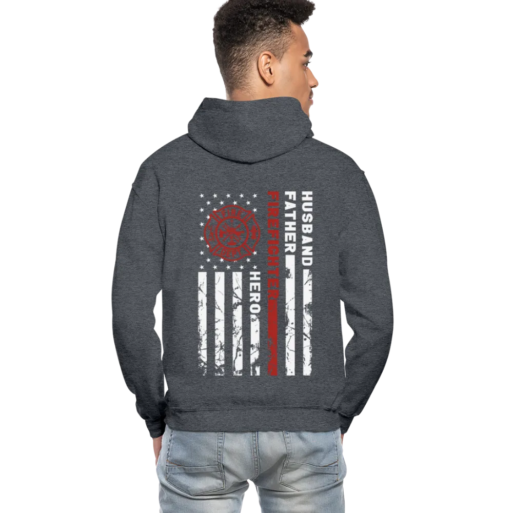 Husband Father Firefighter Hero Gildan Heavy Blend Adult Hoodie (CK3615)
