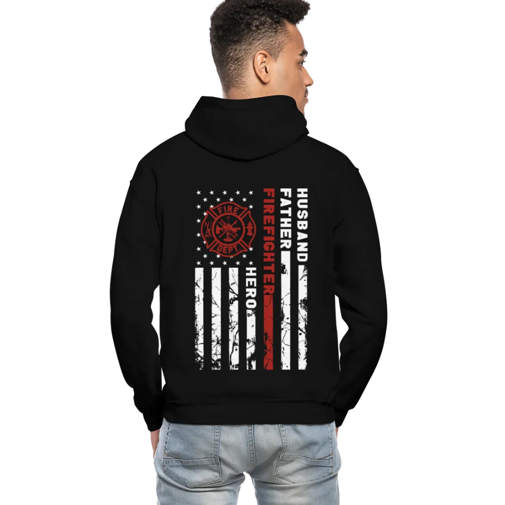 Husband Father Firefighter Hero Gildan Heavy Blend Adult Hoodie (CK3615)