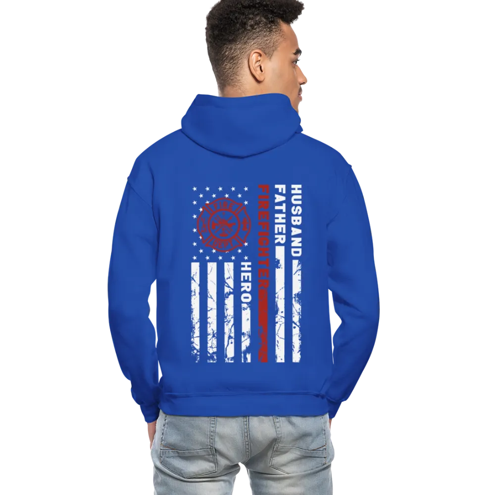 Husband Father Firefighter Hero Gildan Heavy Blend Adult Hoodie (CK3615)