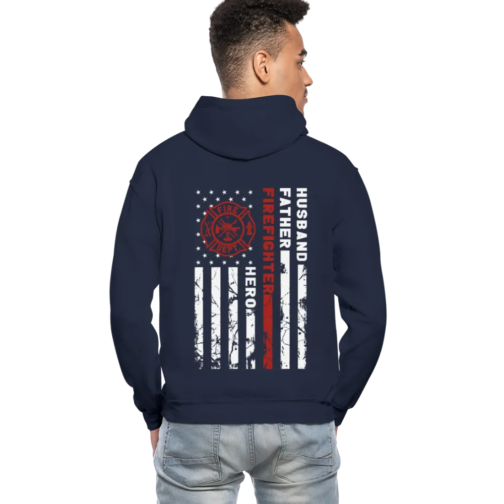 Husband Father Firefighter Hero Gildan Heavy Blend Adult Hoodie (CK3615)
