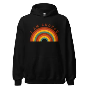 I AM ENOUGH RAINBOW Positive Message Custom Graphic Hoodie for Men