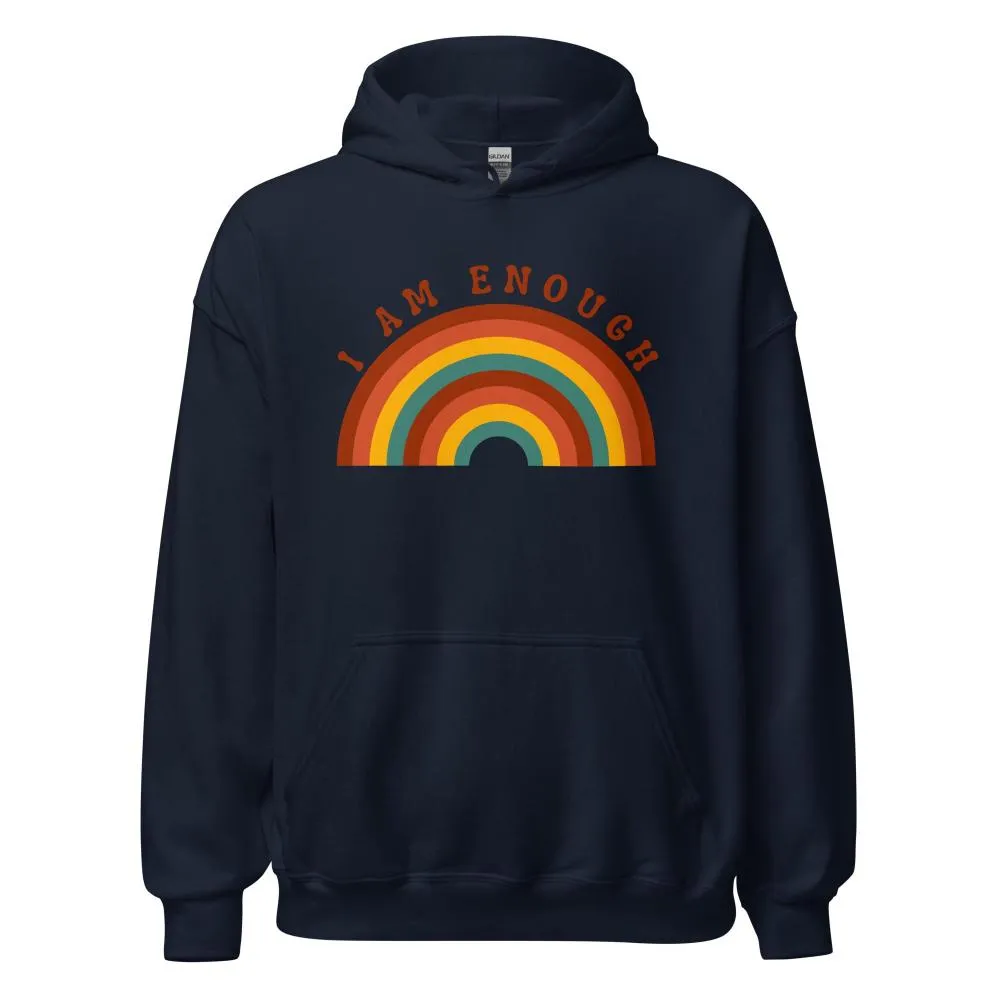 I AM ENOUGH RAINBOW Positive Message Custom Graphic Hoodie for Men