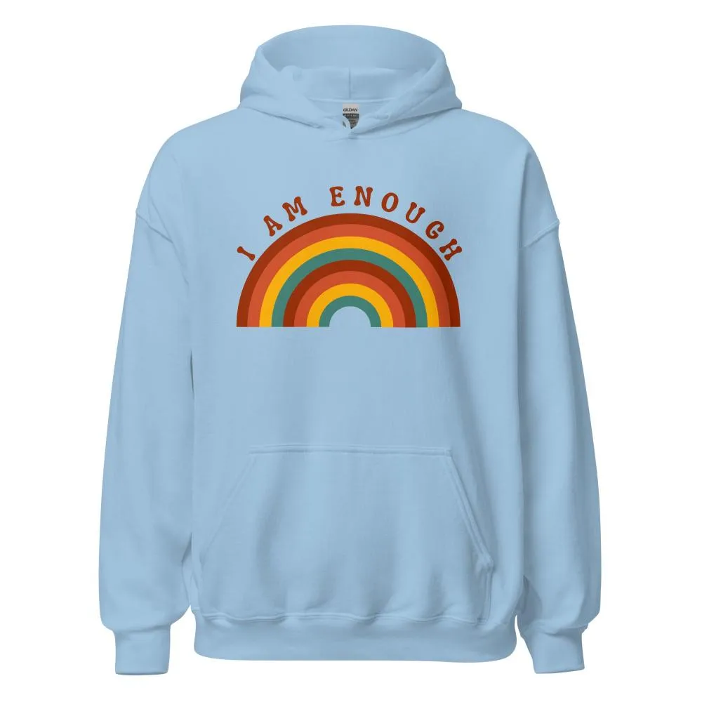 I AM ENOUGH RAINBOW Positive Message Custom Graphic Hoodie for Men