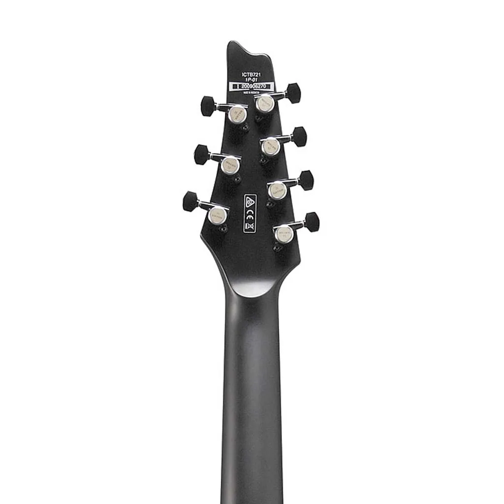 Ibanez ICTB721-BKF 7-String Electric Guitar w/Bag, Black Flat