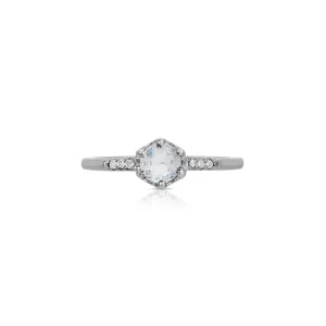 Iridescent Moonstone Diamond Band