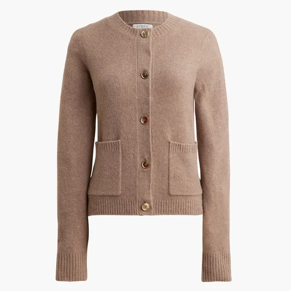 J. Crew Button Down Cardigan Sweater Extra Soft Yarn in Beige