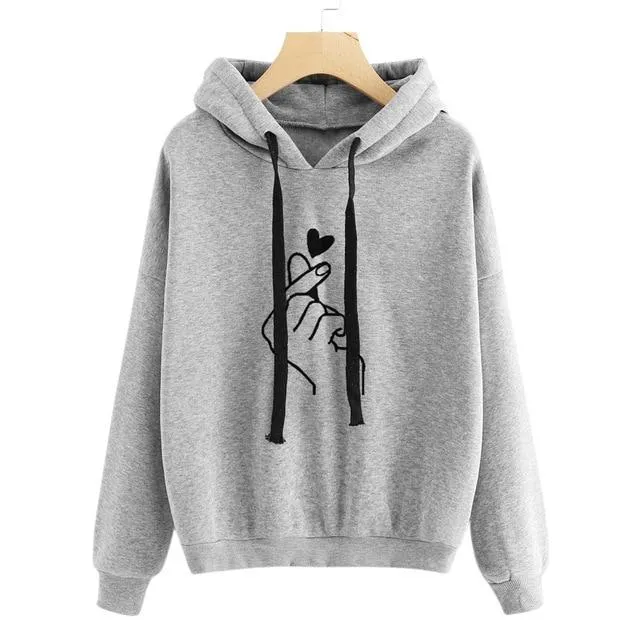 Jade - Korean Finger Heart Hoodies