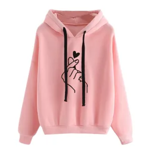 Jade - Korean Finger Heart Hoodies