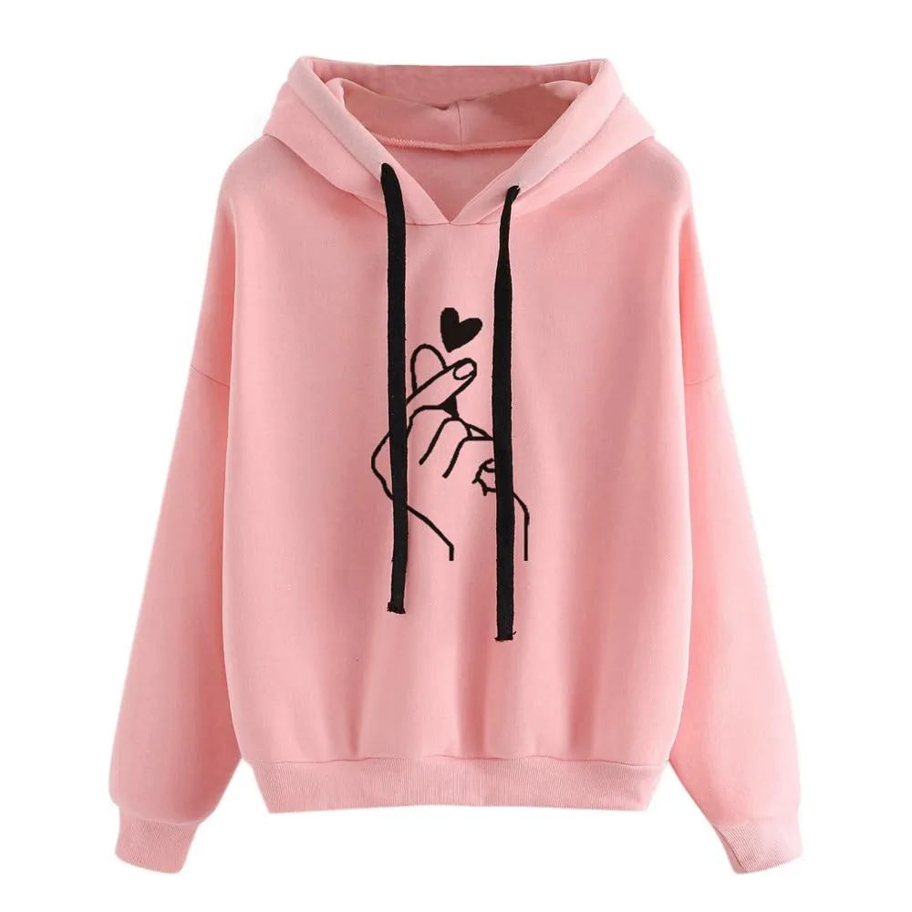 Jade - Korean Finger Heart Hoodies