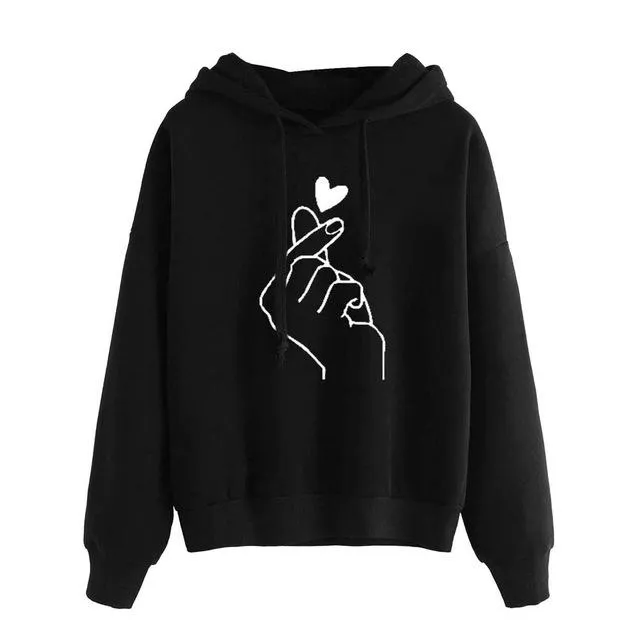 Jade - Korean Finger Heart Hoodies