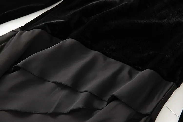 Jasmine Black O-Neck  Vintage Party  Dress