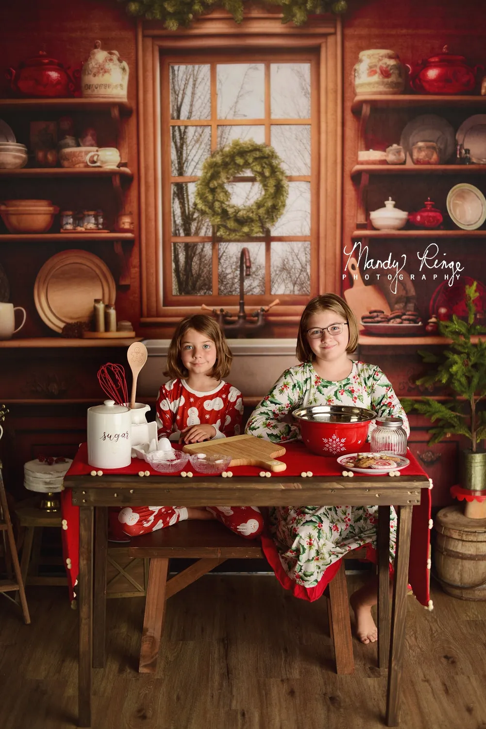 Kate Cozy Christmas Kitchen Backdrop Designed by Mandy Ringe Photography