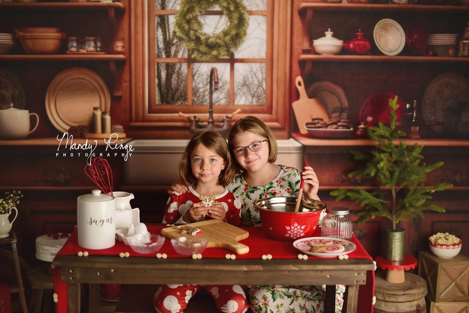 Kate Cozy Christmas Kitchen Backdrop Designed by Mandy Ringe Photography