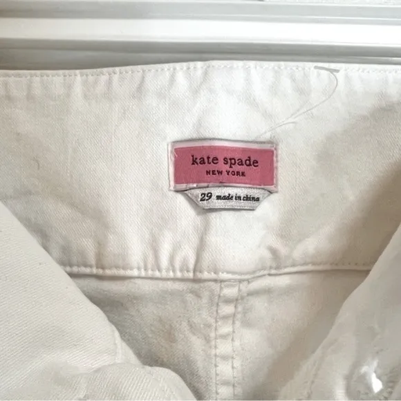 Kate spade white denim cropped flare pant