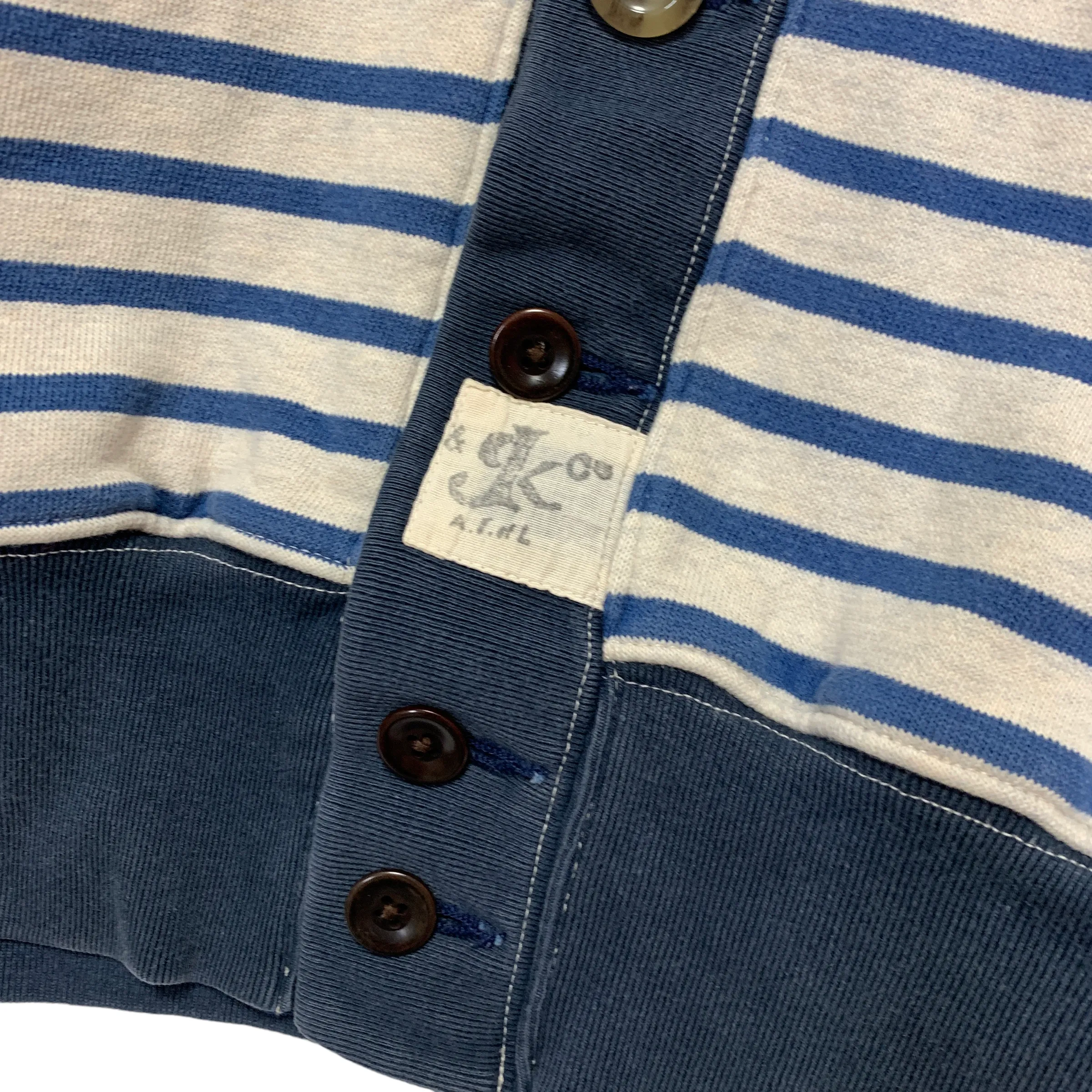 [L] Kapital Stripe Shawl Collar Button Front Cardigan