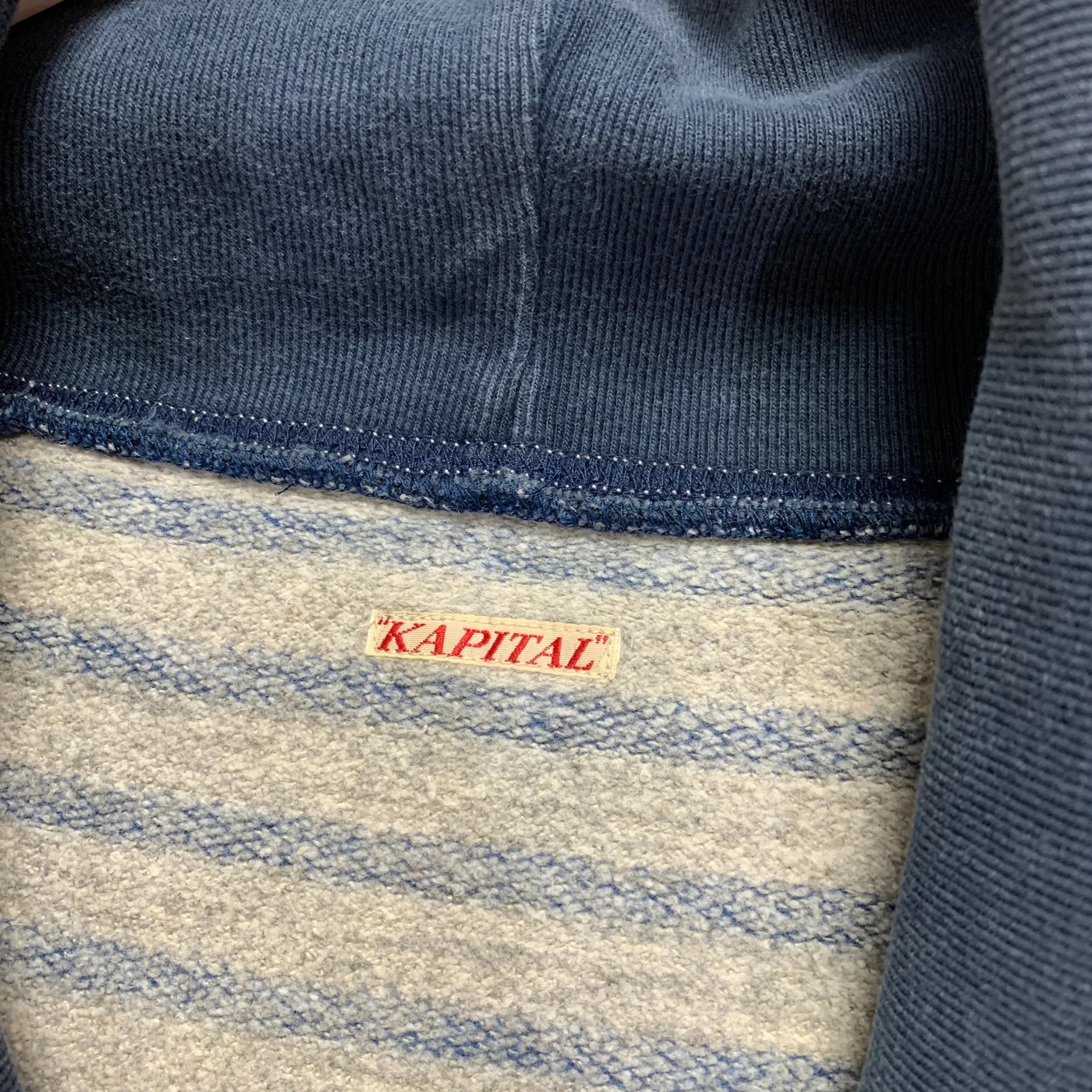 [L] Kapital Stripe Shawl Collar Button Front Cardigan