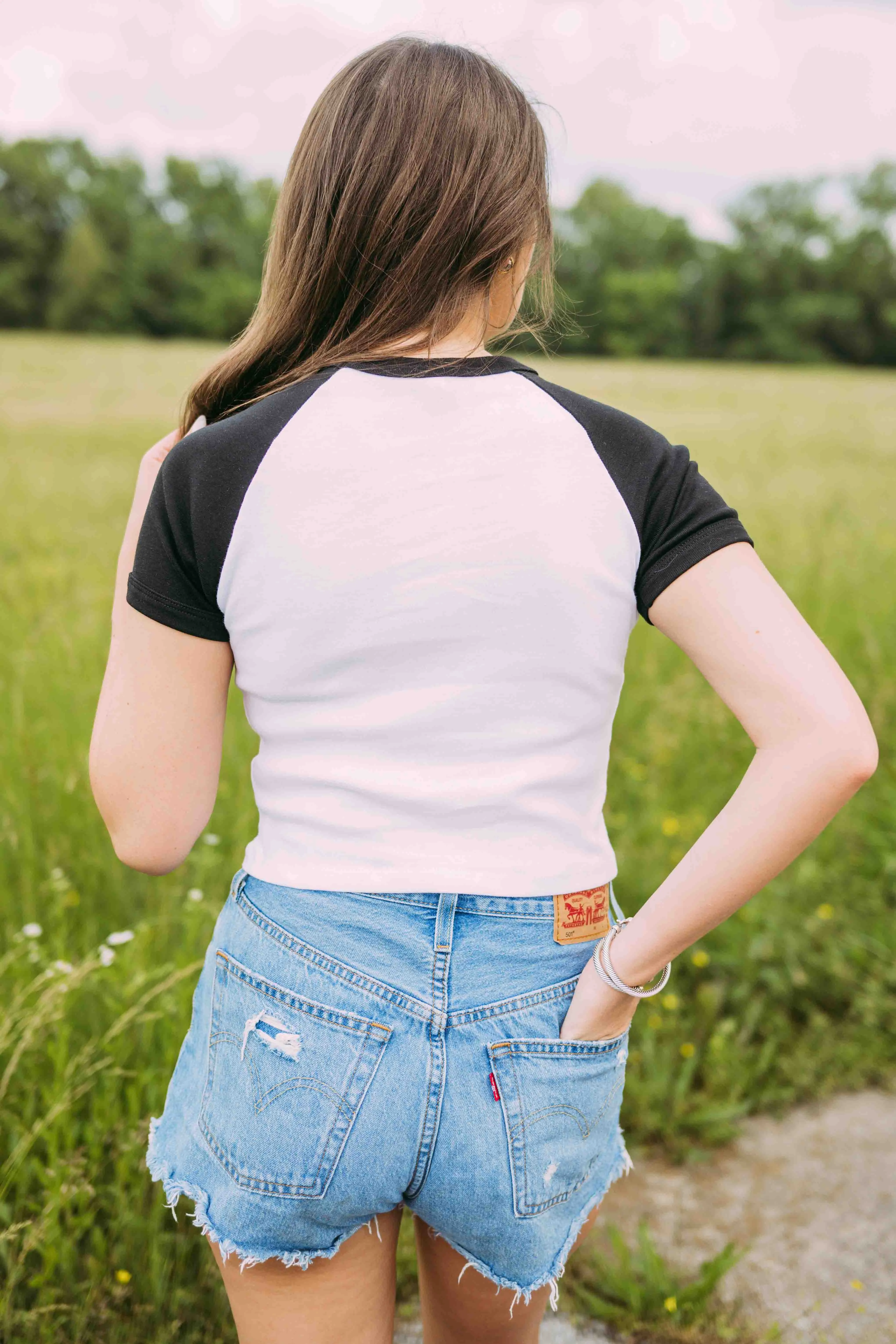 LA Apparel Baby Rib Short Sleeve Raglan