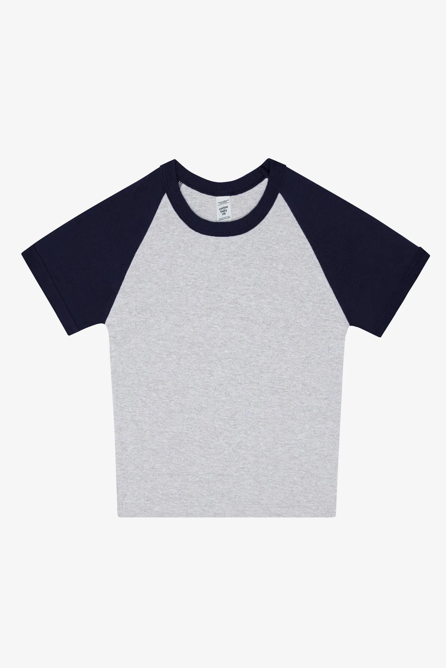 LA Apparel Baby Rib Short Sleeve Raglan