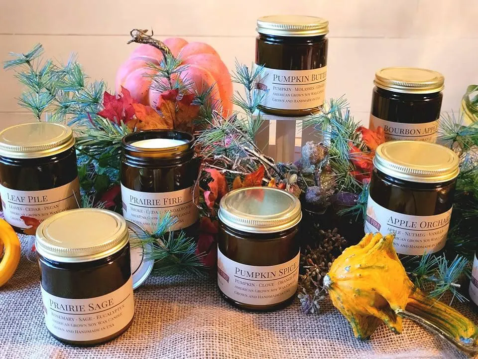 Leather Shop Soy Wax Candle | 9 oz Amber Apothecary Jar