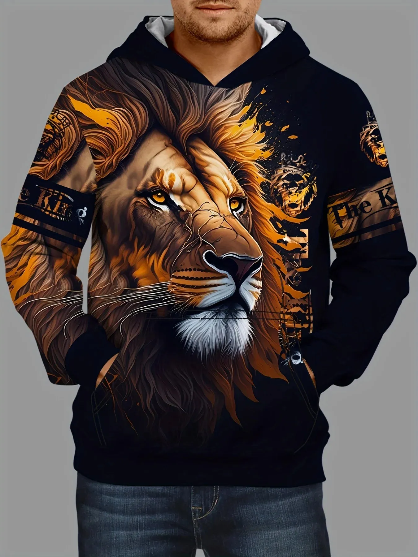 Lion 3d Print Hoodies For Men