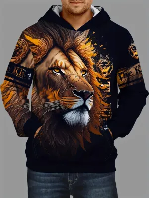 Lion 3d Print Hoodies For Men