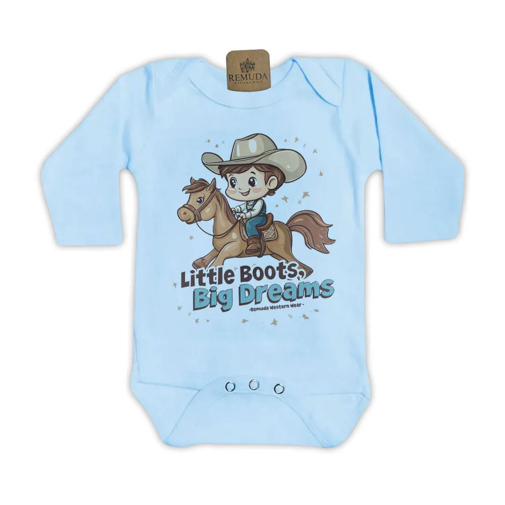 Little Boots, Big Dreams - Infant Boys One Piece Romper