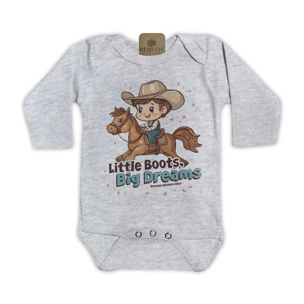 Little Boots, Big Dreams - Infant Boys One Piece Romper