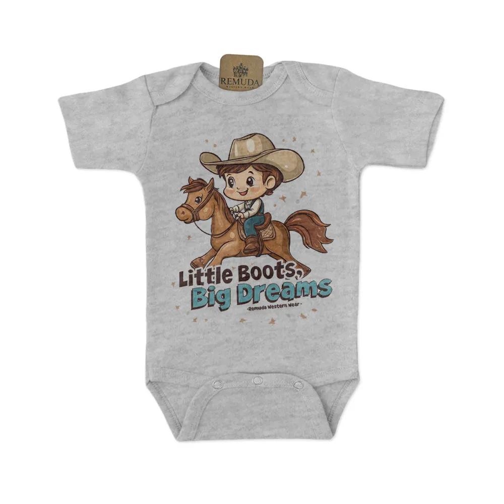 Little Boots, Big Dreams - Infant Boys One Piece Romper