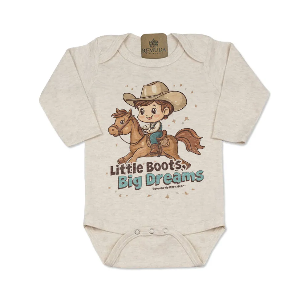 Little Boots, Big Dreams - Infant Boys One Piece Romper
