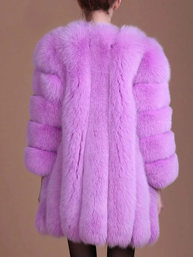 Long Sleeve Faux Fur Wedding Women's Wrap With Fur Coats / Jackets