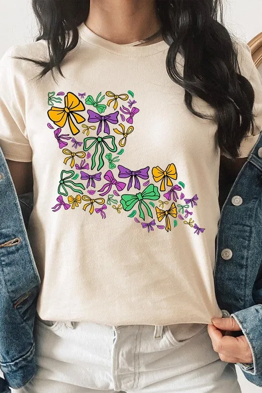 Louisiana Mardi Gras coquette Graphic Tee