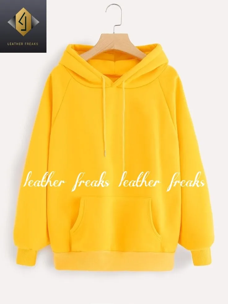 Love Charm Printed Fleece Full Sleeves Pull Over Hoodie For Women