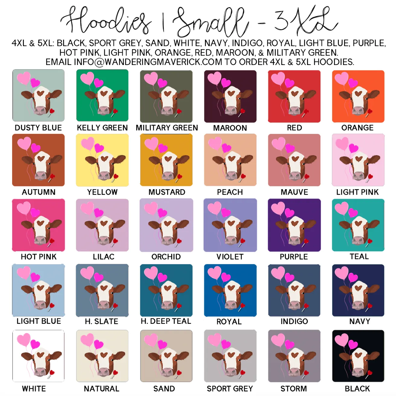 Love Struck Steer Hoodie (S-3XL) Unisex - Multiple Colors!