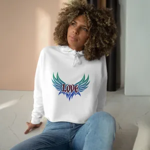 Love Typographical Art Cropped Hoodie