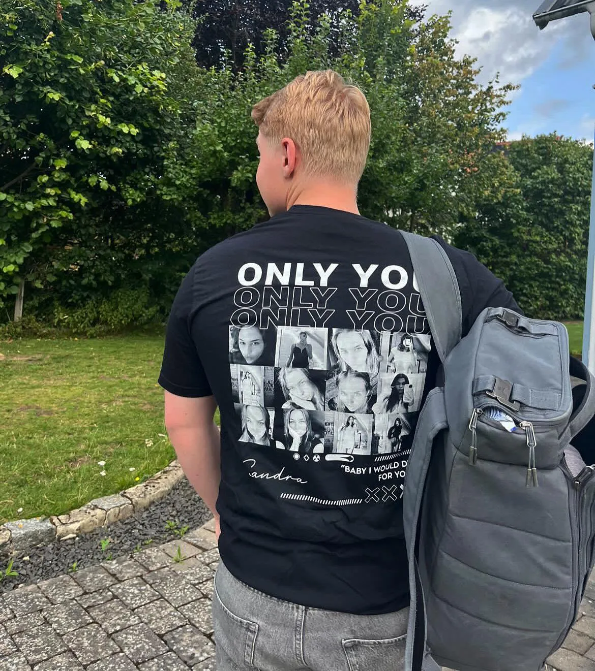 LOVER - Personalized shirt with your own pictures printed on the back