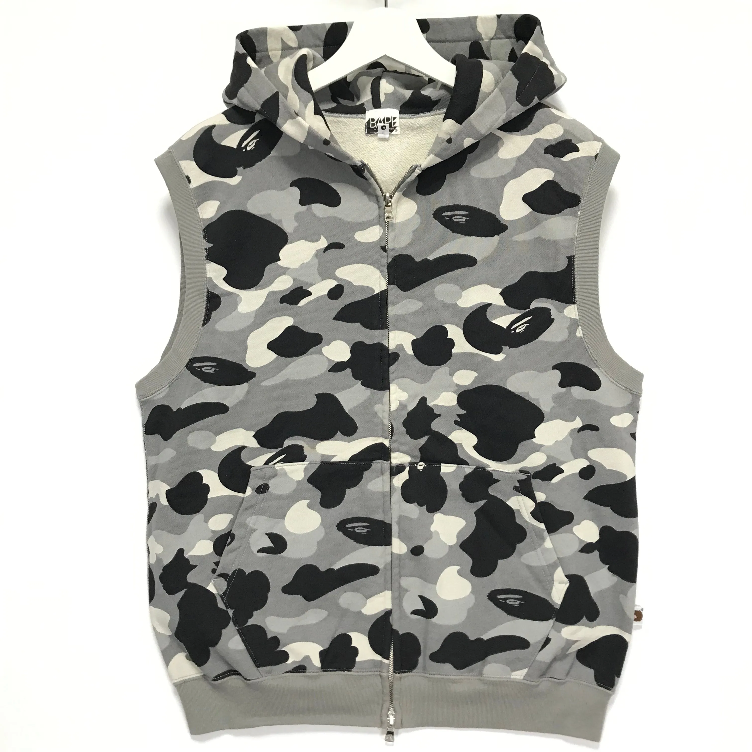 [M] A Bathing Ape Bape Camo Sleeveless Hoodie