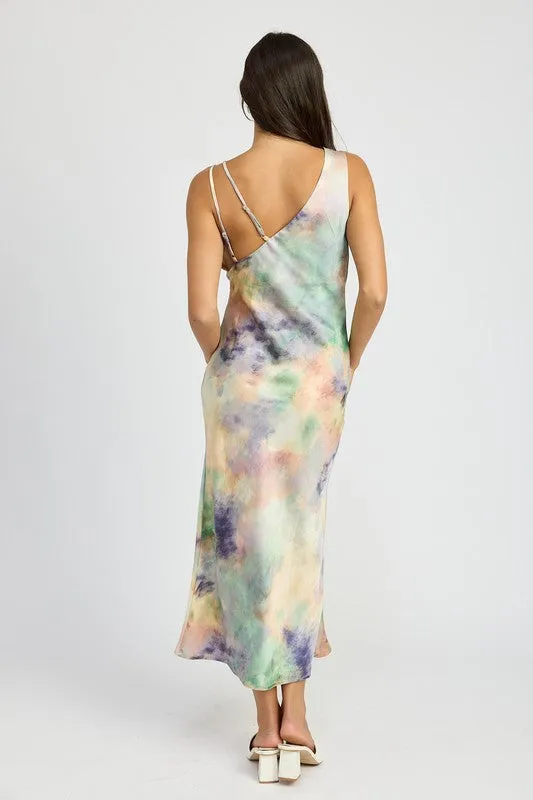 Marble Maven Bias Cut Midi Dress