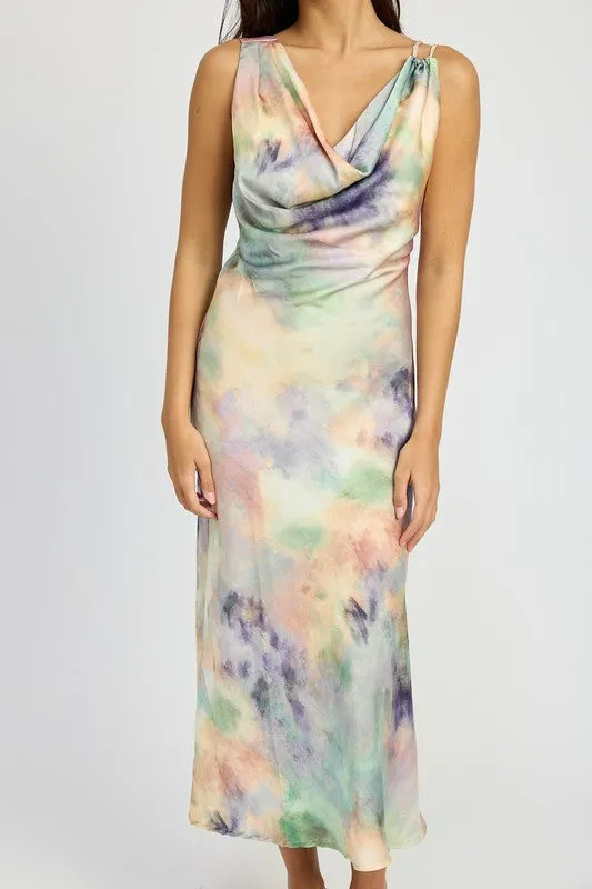 Marble Maven Bias Cut Midi Dress