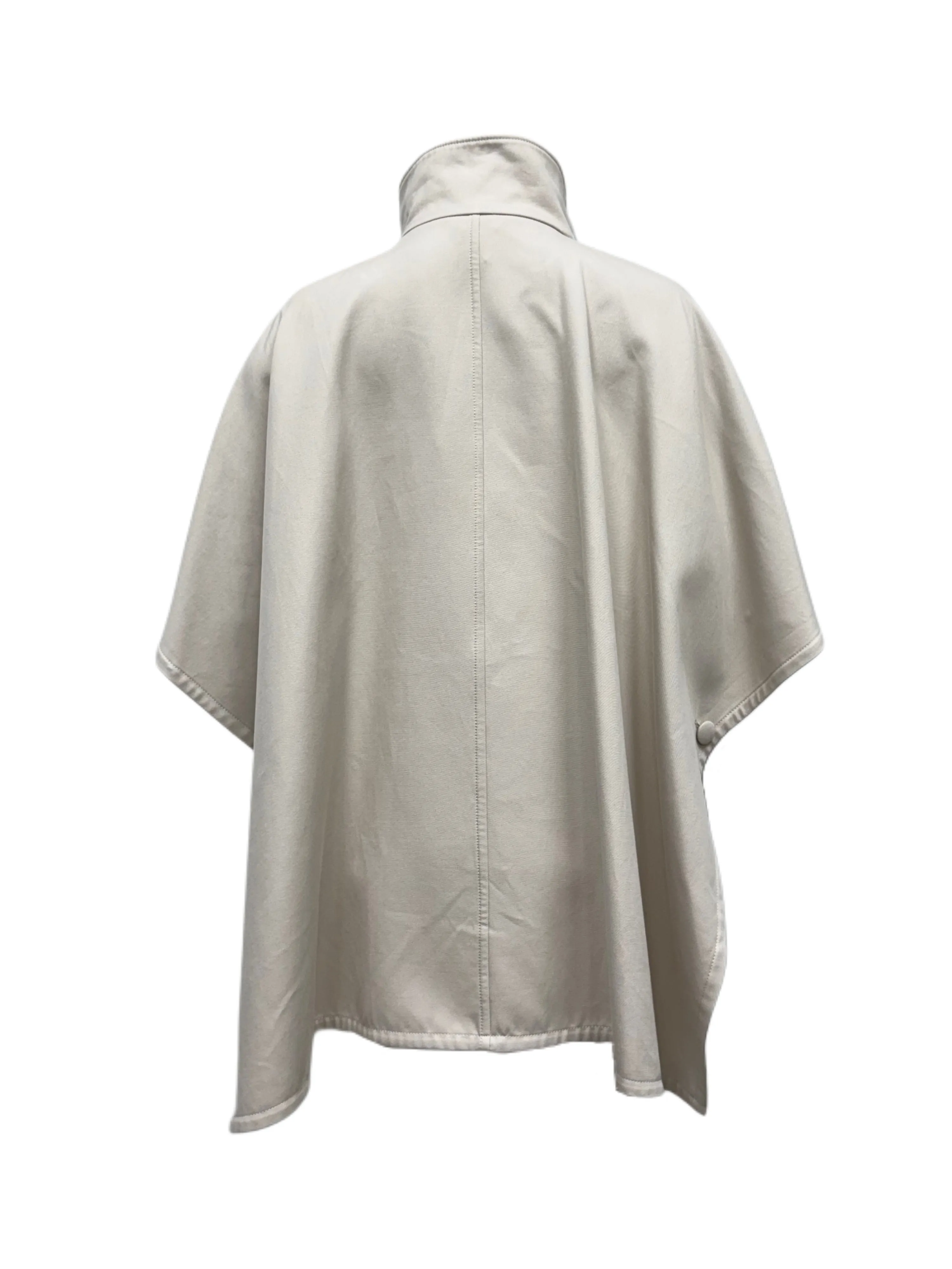 Max Mara Women's Beige Malaga Button Closure Poncho One Size NWT