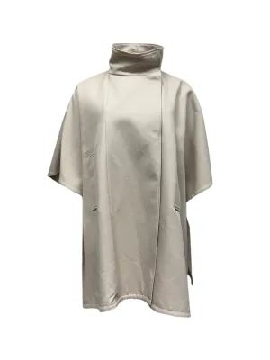 Max Mara Women's Beige Malaga Button Closure Poncho One Size NWT